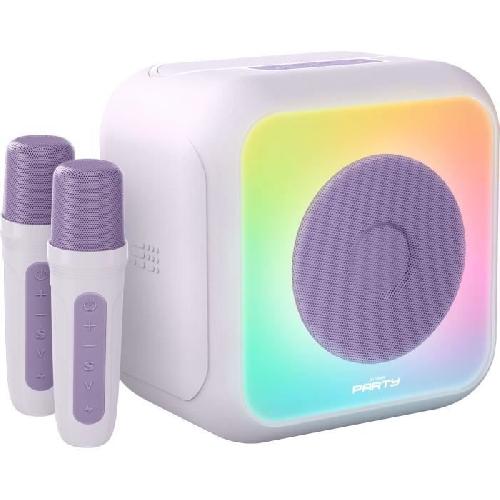 Enceinte - Haut-parleur Nomade - Portable - Mobile - Bluetooth Enceinte karaoke lumineuse BIGBEN - Lavande - Bluetooth - 30W - 2 micros sans fil USB-C - Egaliseur - Batterie Li-on
