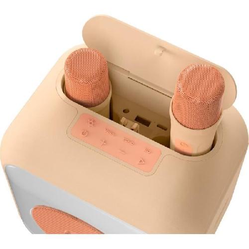 Enceinte - Haut-parleur Nomade - Portable - Mobile - Bluetooth Enceinte karaoke lumineuse BIGBEN - Peche - Bluetooth - 30W - 2 micros sans fil USB-C - Egaliseur - Batterie Li-on