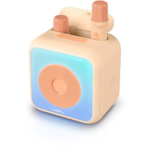 Enceinte - Haut-parleur Nomade - Portable - Mobile - Bluetooth Enceinte karaoke lumineuse BIGBEN - Peche - Bluetooth - 30W - 2 micros sans fil USB-C - Egaliseur - Batterie Li-on