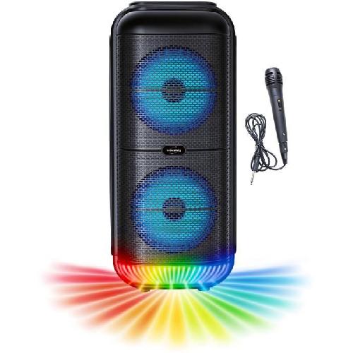Enceinte - Haut-parleur Nomade - Portable - Mobile - Bluetooth Enceinte Karaoke lumineuse - INOVALLEY - KA22-BTH - Bluetooth V5.0 - 49 cm - 500 W - Noir