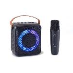 Enceinte - Haut-parleur Nomade - Portable - Mobile - Bluetooth Enceinte Karaoké + micro sans fil - INOVALLEY - KA04BTH-B - Bluetooth - Lumineuse