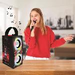 Mp3 Enfant Enceinte Tendance Bluetooth portable avec micro et effets lumineux The Voice