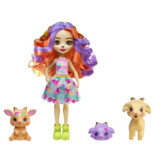 Poupee Enchantimals-Famille de Golita Chevre-Poupée et 3 figurines chevres HXC00