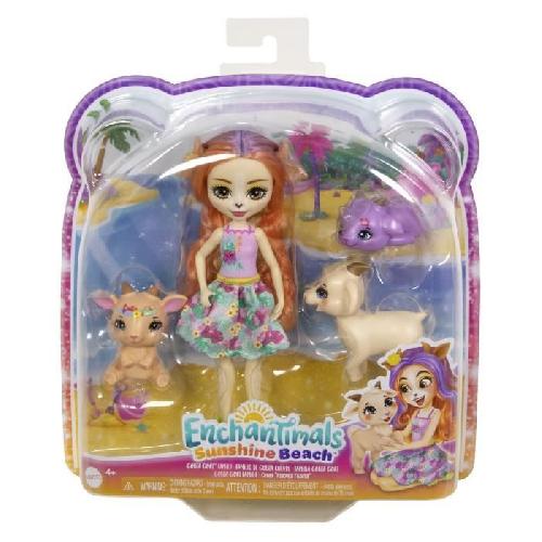 Poupee Enchantimals-Famille de Golita Chevre-Poupée et 3 figurines chevres HXC00