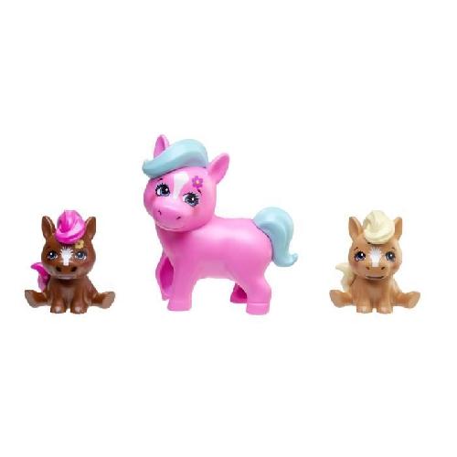 Poupee Enchantimals-Famille de Pensee Poney-Poupée et 3 figurines poneys HXB99