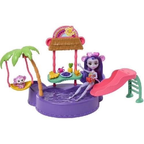 Poupee Enchantimals-Piscine singe-Coffret poupée et accessoires HTW73