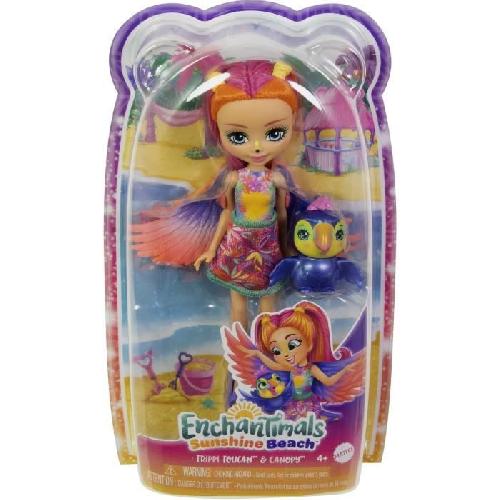 Poupee Enchantimals Sunshine Beach-Trippi Toucan et figurine-poupée HRX83