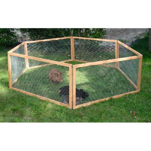 Cage Enclos extérieur pour rongeurs - Kerbl - Vario Bois 84399 - Grillage fin - Dimensions 120x120x59cm