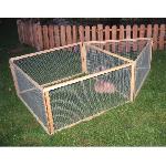 Cage Enclos extérieur pour rongeurs - Kerbl - Vario Bois 84399 - Grillage fin - Dimensions 120x120x59cm