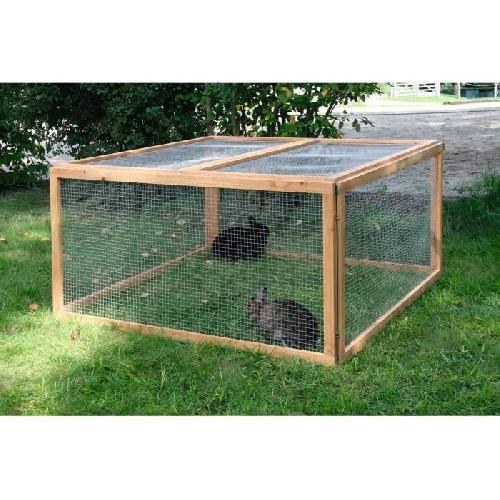 Cage Enclos extérieur pour rongeurs - Kerbl - Vario Bois 84399 - Grillage fin - Dimensions 120x120x59cm