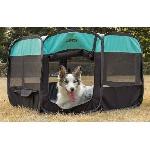 Parc Enclos octogonal pour chiots L - 115 x 110 x 66 cm - Taille pliée : 70 x 61 cm