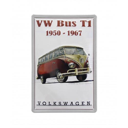 Couvre-volant Enseigne plaque metal VW T1 BUS Combi 1950-1967 - 20x30cm