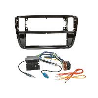 Ensembes Facades et Faisceaux ISO Kit 1Din VW Up 12 2011-06 2016 noir piano + antenne