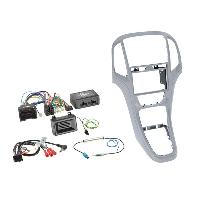 Ensembes Facades et Faisceaux ISO Kit installation autoradio 2DIN compatible avec Opel Astra J ap09 - Argent platine