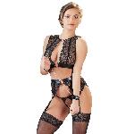 Ensembles Ensemble Bondage a Jarretelles 4 pieces noir - L