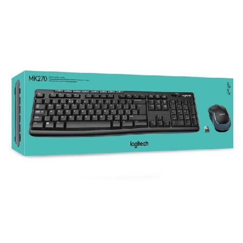 Pack Clavier - Souris Ensemble clavier et souris - Logitech combo clavier et souris sans fil - MK270 - Windows