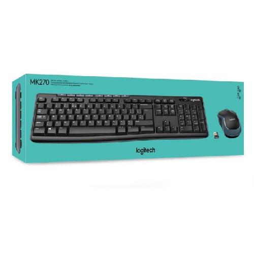 Pack Clavier - Souris Ensemble clavier et souris - Logitech combo clavier et souris sans fil - MK270 - Windows