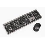Pack Clavier - Souris Ensemble Clavier Souris - BLUESTORK - Pack Easy Slim - Sans Fil - Gris Metal