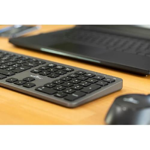 Pack Clavier - Souris Ensemble Clavier Souris - BLUESTORK - Pack Easy Slim - Sans Fil - Gris Metal