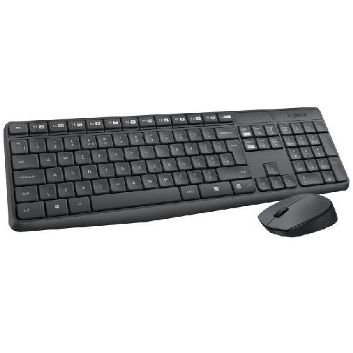 Pack Clavier - Souris Ensemble clavier souris - Sans fil - Logitech - MK235 - AZERTY