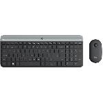 Pack Clavier - Souris Ensemble Clavier Souris - Sans fil - Logitech - MK470 Slim - Silencieux - AZERTY - Noir