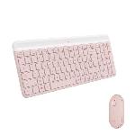Pack Clavier - Souris Ensemble Clavier Souris - Sans fil - Logitech - MK470 Slim - Silencieux - AZERTY - Rose