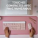 Pack Clavier - Souris Ensemble Clavier Souris - Sans fil - Logitech - MK470 Slim - Silencieux - AZERTY - Rose