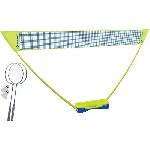 Kit Badminton - Pack Badminton - Ensemble Badminton Ensemble de badminton - SCHILDKROT - Donic Schildkröt - 2 raquettes - 1 filet - Couleur bleu/jaune