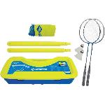 Kit Badminton - Pack Badminton - Ensemble Badminton Ensemble de badminton - SCHILDKROT - Donic Schildkröt - 2 raquettes - 1 filet - Couleur bleu/jaune