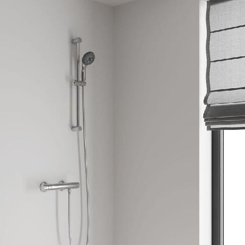 Flexible De Douche - Support De Douchette - Pommeau De Douche Ensemble de douche 3 jets avec barre - GROHE - Vitalio Start 100 - Chrome - Economie d'eau - 1.75 m