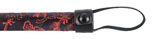 Attacher Ensemble menottes bandeau fouet 38cm satin noir et rouge