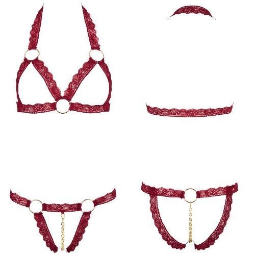 Ensembles Ensemble ouvert rouge taille S-M