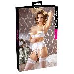Ensembles Ensemble push up soutien gorge porte Jarretelles et string blanc 90B Taille S
