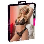 Ensembles Ensemble soutien gorge et string ouvert noir Taille XL