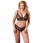 Ensembles Ensemble soutien gorge et string ouvert noir Taille XL