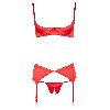 Ensembles Ensemble push up soutien gorge porte Jarretelles et string rouge 90B Taille S