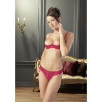 Ensembles Ensemble soutien-gorge seins nus satin - Rouge - Taille L 100b