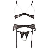 Ensembles Soutien-gorge et string avec Perles Taille M - Noir
