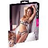 Ensembles Soutien-gorge et string ouvert - Rose Noir - Taille 100B