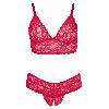 Ensembles Soutien gorge et string ouvert rouges Taille 2XL
