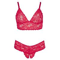 Ensembles Soutien gorge et string ouvert rouges Taille 2XL Ensembles Soutien gorge et string ouvert rouges Taille 2XL