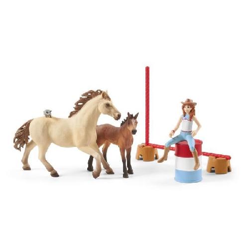 Figurine Miniature - Personnage Miniature Entrainement au ranch. Coffret schleich univers équestre. coffret figurines pour enfants de 5 ans et plus. schleich 72157 HORSE