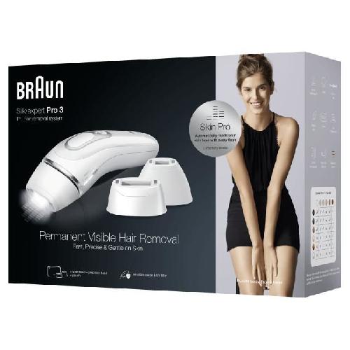 Epilateur Electrique Épilateur a lumiere pulsée Braun Silk·expert Pro 3 PL3230 pour femme - Blanc/Argent