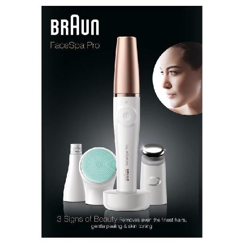 Epilateur Electrique Epilateur visage Braun Face Spa Pro 913 - Blanc et Bronze - Pour Peaux Sensibles - Sans fil