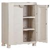 Etabli - Systeme Perfo - Armoire - Mobilier Atelier Armoire basse de rangement en résine PLASTIKEN - 2 portes et 2 étageres - Beige - 70x45x100 cm