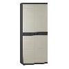 Etabli - Systeme Perfo - Armoire - Mobilier Atelier Armoire haute avec étageres - PLASTIKEN - Titanium - 70 x 44 x 176 cm - Beige et Noir