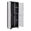 Etabli - Systeme Perfo - Armoire - Mobilier Atelier KIS Armoire de rangement utilitaire Linear - 68 x 39 x 173 cm - Noir et gris