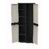 Etabli - Systeme Perfo - Armoire - Mobilier Atelier TITANIUM PLASTIKEN Armoire 2 portes avec étageres et penderie l70 x p44 x h176 cm Beige et Noire Gamme TITANIUM Intérieur/Extérieur