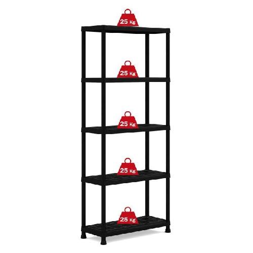 Etabli - Systeme Perfo - Armoire - Mobilier Atelier Etagere de rangement - KETER - ETAGERE PLUS 75/5 - 5 tablettes - Noir