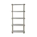 Etagere de rangement - PLASTIKEN - 5 plateaux - Résine - 30kg/plateau - H 184 x L 88 x P 44cm - Beige et taupe